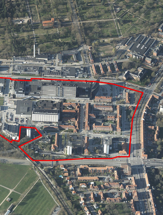 Luftfoto af OUH-området